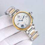 Cartier 32MM Sapphire Glass White Stainless Steel Bracelet Women Watch